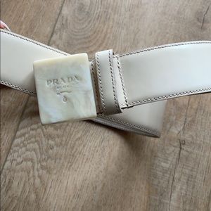 Prada patent nude belt 30/32